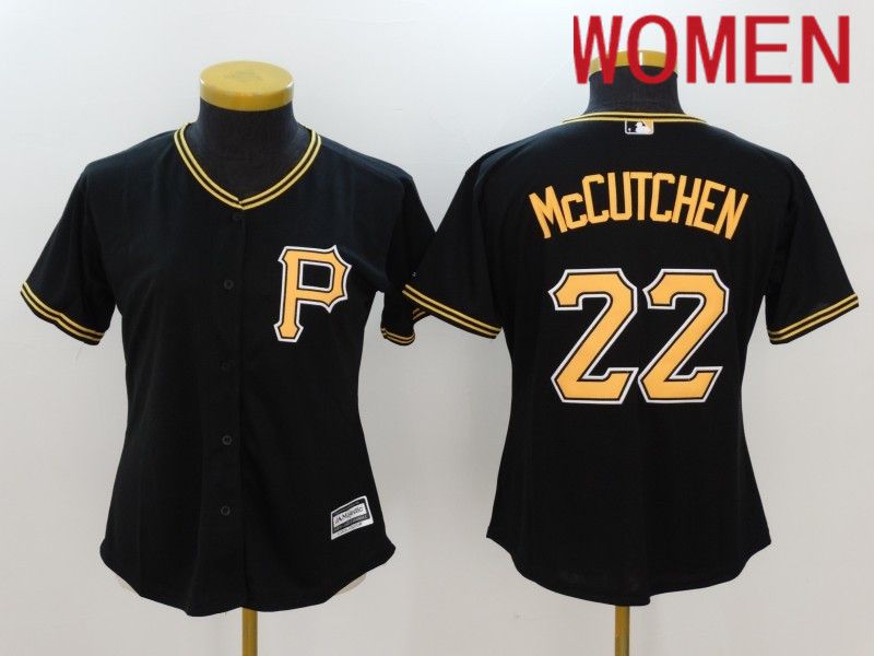 Women Pittsburgh Pirates #22 Mccutchen Black Nike Game 2024 MLB Jersey style 1->women mlb jersey->Women Jersey